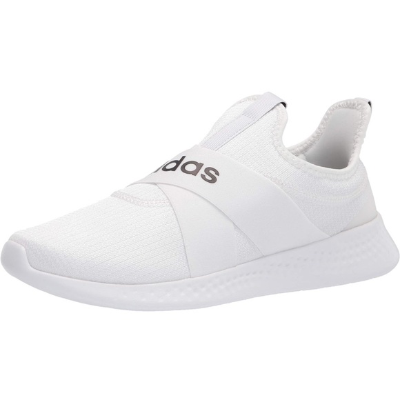 ADIDAS 8.5 Women's Cloudfoam Pure Motion Running Shoe Cream White Slip On - Picture 1 of 10
